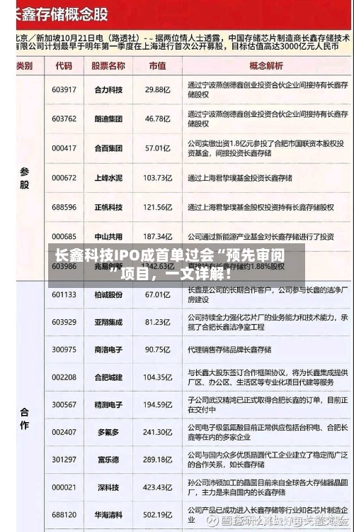 长鑫科技IPO成首单过会“预先审阅”项目，一文详解！-第3张图片