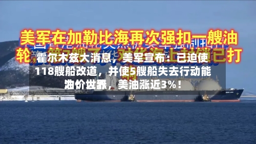 霍尔木兹大消息	，美军宣布：已迫使118艘船改道，并使5艘船失去行动能力！世界油价大涨，美油涨近3%！-第3张图片