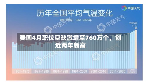 美国4月职位空缺激增至760万个,创近两年新高